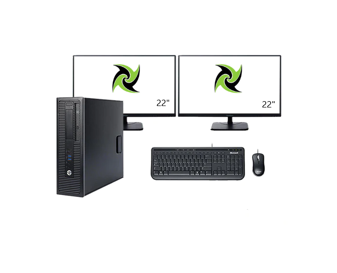 Multitasker Office Setup HP 600 G1 Desktop PC i5 3.70 GHz 8GB RAM 240G