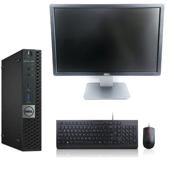 Dell Mini PC Combo Dell OptiPlex 7050 Tiny PC Refurbished i5 2.7GHz 8GB RAM  256GB SSD Windows 10 Pro WIFI 22 Inch Ex lease Monitor Wired keyboard ...