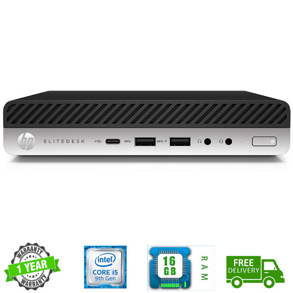 HP EliteDesk 800 G5 Tiny Mini PC i5-9500T 2.2GHz 16GB RAM 256GB NVME SSD Windows 11 Home Ready with built in WIFI and Bluetooth - PC Traders Ltd
