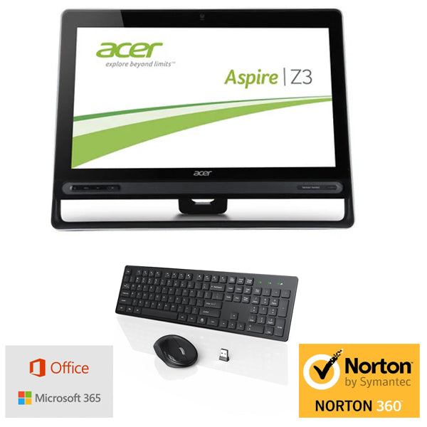 Acer Aspire Ex lease AIO Touch Screen 23" i5 WIN 10 MS OFFICE 365 NOORTON 360 1 Year Wireless - PC Traders Ltd