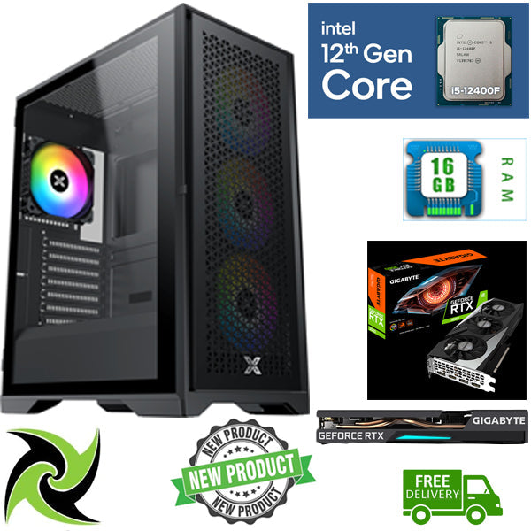 Brand-New Custom-Built Gaming PC Intel Core i5-12400F 6 Cores 16GB RAM 500GB NVME SSD+ 1TB HDD with GEFORCE RTX 3060 12GB DDR6 Windows 11 and Wi-Fi and Bluetooth Ready - PC Traders Ltd