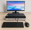 Special Combo Deal HP EliteDesk 800 G4 Tiny Mini PC i5-8500T 8GB RAM 256GB SSD Windows 11 Pro 22" LCD