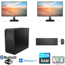 Dual 24" LCD | HP Z2 G4 Tower Workstation | Intel i7-9700 | 32GB RAM | 1TB SSD | 8GB Graphics GPU RTX 2080 Super | Windows 11 Pro | Powerful Desktop PC for Design & Gaming - PC Traders Ltd