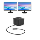 2x 24" LCD & HP Ex lease Thunderbolt Dock 120W Black 1x Thunderbolt 2x USB Type-C 3x USB 3.0 2x DisplayPort VGA Ethernet Power Supply - PC Traders Ltd