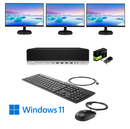 Combo 3x 24" LCD HP ElitDesk 800 G4 Ex Lease SFF Desktop PC intel I5-8500 3.00Ghz 16GB RAM 512GB SSD DVD Windows 11 Pro Graphics Card P400 3xScreen Capable 2GB DDR5 - PC Traders Ltd