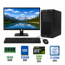 24" Bundle HP Z2 G4 Tower Workstation i7-9700 16GB RAM 256GB SSD + 500GB HDD RTX 2080 8GB GPU Windows 11 Pro