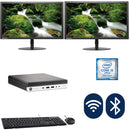 HP Mini PC Combo i5 16GB RAM 256GB SSD Windows 11 Pro WI-FI 2X 22" Monitors Keyboard and Mouse - PC Traders Ltd