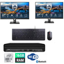 Dual 27" LCD HP ProDesk 600 G6 Mini PC i5-10500T Turbo 3.80GHZ 16GB RAM 512GB SSD Windows 11 Pro Wi-Fi Ready - PC Traders Ltd