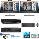 Dual 24" Webcam LCD HP ProDesk 600 G6 Mini PC i5-10500T Turbo 3.80GHZ 32GB RAM 1TB SSD Windows 11 Pro Wi-Fi Wireless Keyboard Mouse - PC Traders Ltd