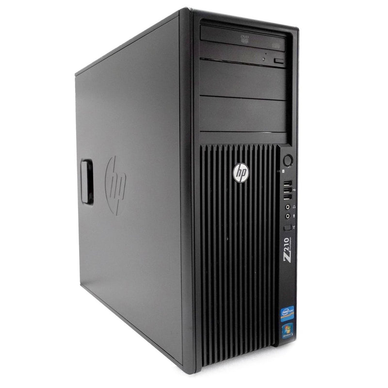 HP Z210 Ex lease Tower Workstation Intel® Xeon® CPU E3 1270 @ 3.40Ghz 16GB RAM 240GB SSD 500GB HDD Quadro 2000 1GB Graphics Card Windows 10 Pro