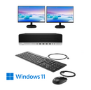 Dual Screen 2X 24" LCD HP ElitDesk 800 G4 Ex Lease SFF Desktop PC intel I5-8500 3.00Ghz 16GB RAM 512GB SSD DVD Windows 11 Pro - PC Traders Ltd