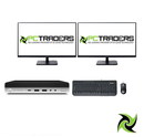 Dual Setup HP EliteDesk 800 G4 Tiny Mini PC i5-8500T 32GB RAM 1TB SSD Windows 11 Pro +2X 22" Monitor - PC Traders Ltd