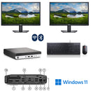 Ultimate Combo HP EliteDesk 800 G4 Mini PC i5-8500T 32GB RAM 1TB SSD Win 11 Pro + 2X 24" Screen
