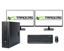 Multitasker Office Setup HP 800 G1 Desktop PC i5 3.70 GHz 8GB RAM 500GB HDD Windows 10 Home 2 x 22 Inch Monitors Wired Keyboard Mouse Refurbished - PC Traders Ltd