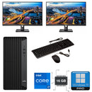 Dual 24" LCD HP EliteDesk 800 G6 Tower PC i7-10700 Turbo 4.8GHz 16GB RAM 512GB SSD 500G HDD GT 1030 GPU Windows 11 Pro - PC Traders Ltd