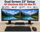 Dual Screen 23" Setup HP EliteDesk 800 G5 Mini PC i5-9500T Turbo 3.7 GHZ 16GB RAM 256GB SD WIFI W11P