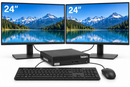 Dual 24" LCD Monitor Lenovo ThinkCentre M70q Tiny i5-10500T 3.8GHz 16GB 256GB SSD W11P