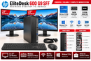 Dual 27” Monitors Wireless Keyboard and Mouse 16GB DDR5 HP EliteDesk 600 G9 i7 Desktop PC