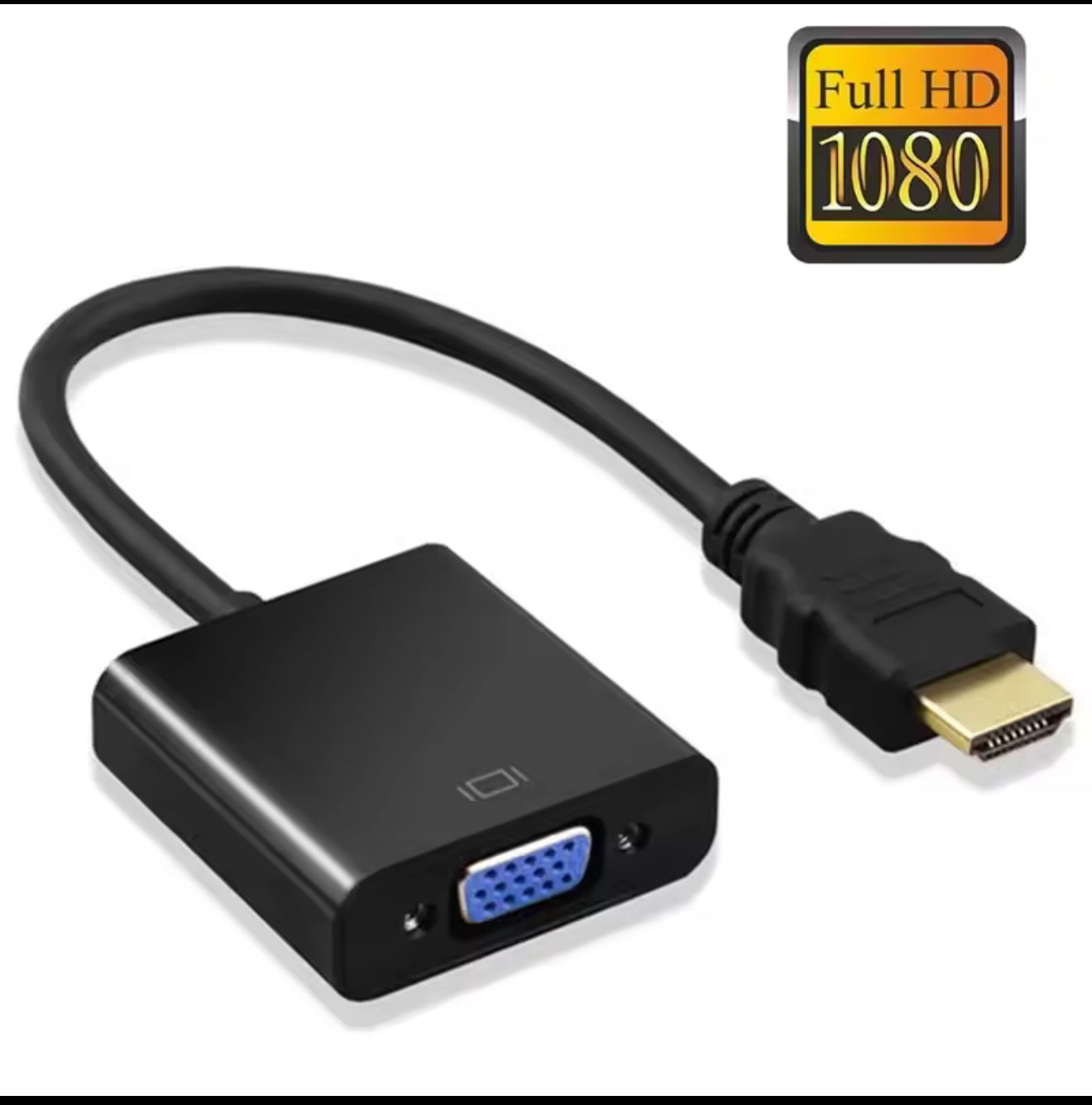 HD 1080P HDMI To VGA Cable Converter With Audio Power Supply HDMI Male