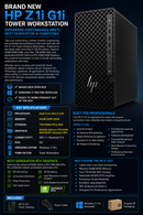 HP Z1 G1i Tower Desktop | Intel Core Ultra 5 235 | 64GB DDR5 RAM | 1TB SSD | NVIDIA RTX 5060 8GB | Windows 11 Pro | Brand New