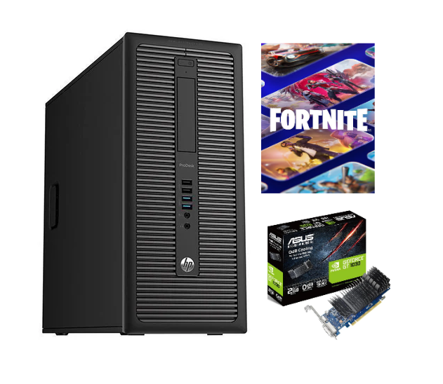 Fortnight Ready Gaming Tower HP EliteDesk 800 G1  PC i7 3.4GHz 16GB RAM 256GB SSD GT 1030 2GB Graphics Card DVDRW Windows 10