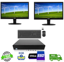 Dual Screen Combo! HP EliteDesk Desktop PC i5 3.4GHz 8GB RAM 256GB SSD WIN 10 Pro 2x 22inch  Monitors - PC Traders Ltd