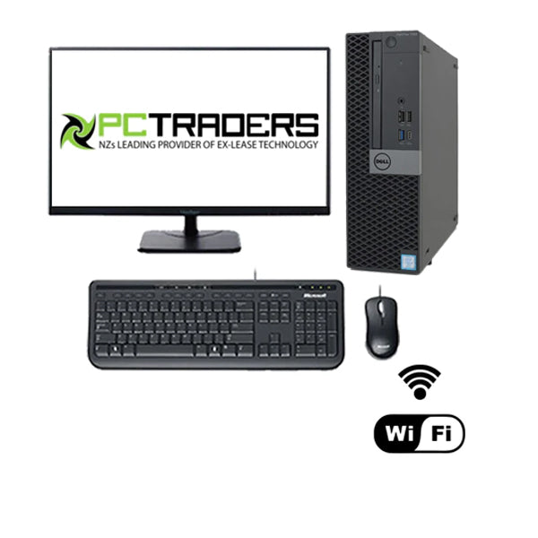 Dell Business Combo Dell OptiPlex 7050 SFF PC Refurbished i5 2.5GHz 8GB RAM 256GB SSD Windows 10 Pro WIFI 24 Inch Ex lease Monitor & Wired keyboard Mouse - PC Traders Ltd