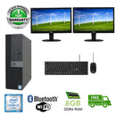 Dell Business PC Office Combo Dell OptiPlex 7050 PC SFF Refurbished i5 2.5GHz 8GB RAM 240GB SSD Windows 10 Pro WIFI and Bluetooth ready includes: 2X 24" exlease Monitors & used wired keyboard Mouse - PC Traders Ltd