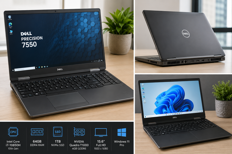 Dell Precision 7550 Mobile Workstation i7-10850H 64GB RAM 1TB SSD NVID