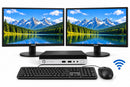 HP EliteDesk 800 G4 Mini PC dual Philips 17-inch monitor workstation view 1