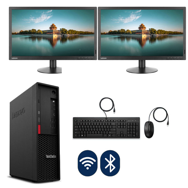 Lenovo PC Screen Combo Lenovo Think Station P330 SFF i5-9600 Turbo 4.10 GHZ 16GB RAM 512GB SSD P1000 4GB Graphics Windows 11 2X 24" Monitor - PC Traders Ltd