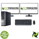PC Screen Combo Dell OptiPlex 9020 Desktop i5 3.60 GHz 8GB RAM 240GB SSD DVDRW Windows 10 Pro 2X 22" Ex lease Monitors Refurbished - PC Traders Ltd