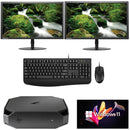 HP Z2 MINI G4 I5-8600 Turbo 4.3GHz 16GB DDR4 256GB SSD Nvidia Quadro P600 2GB includes 2X 22" LCD Windows 11 Pro - PC Traders Ltd