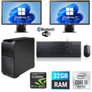 Dual Screen Combo HP Z4 G4 Workstation Tower Intel i9-10900X 32GB RAM 512GB NVMe SSD NVIDIA Quadro RTX 4000 8GB Windows 11 Pro 2X 24" LCD WIFI - PC Traders Ltd