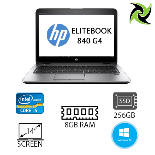 HP Elitebook 840 G4 Ex-lease Laptop I5-7300U 2.60GHZ 8GB RAM 256GB SSD 14" Webcam Win 10 Pro laptop - PC Traders New Zealand 