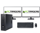 Multitasker Office Setup - HP 800 G2 SFF Ex Lease Desktop i5 6th Gen 8GB 240GB SSD Win 10 Pro, Includes : 2 x 23" Monitor , Wired Keyboard and Mouse Desktop - PC Traders New Zealand 