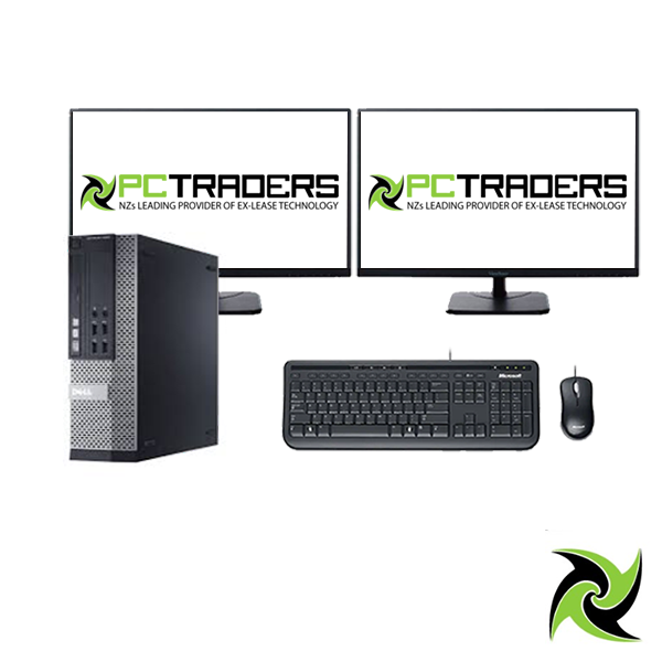 Dell OptiPlex 9020 Ex Lease SFF Desktop i7-4770 3.6GHz 8GB RAM 256GB SSD DVDRW Windows 10 Pro, Includes: 2 x 23" Monitors, Free Wired Keyboard and Mouse Desktop - PC Traders New Zealand 