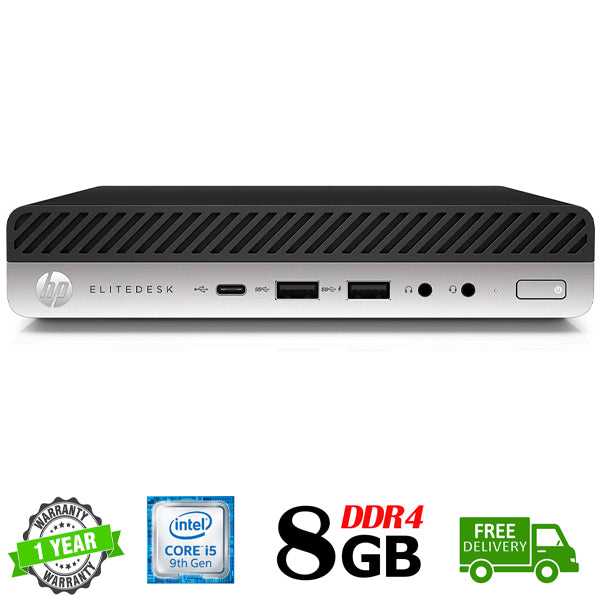 HP EliteDesk 800 G5 Tiny Mini PC i5-9500T 2.2GHz 8GB RAM 256GB NVME SSD Windows 11 Home Ready with built in WIFI and Bluetooth - PC Traders Ltd
