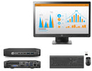 Computer System HP Ex Lease Mini Desktop EliteDesk 800 G2 Intel Core i7 6700T 2.8 GHZ 8GB DDR4 RAM 240GB SSD Windows 10 Preinstalled with 23" Ex lease HP Monitors + Wireless Keyboard and Mouse - PC Traders Ltd